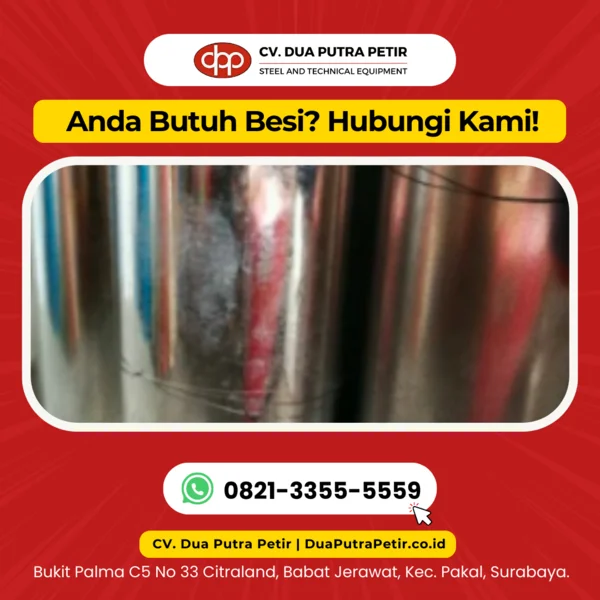 Talang Air Seng 0.25 x 60 x 100 Meter per Roll Dua Putra Petir