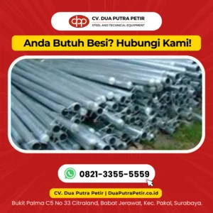 Tiang Besi Pagar BRC 2" x 200 ACC Komplit Dua Putra Petir