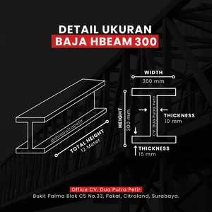 HBEAM 300 X 300 X 10 X 15 X 12 METER (GG?GYS)  Besi H Beam