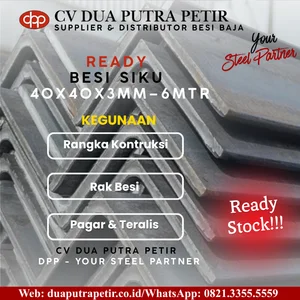 Besi Siku 4x4 Tebal 3 mm Panjang 6 Meter - Surabaya