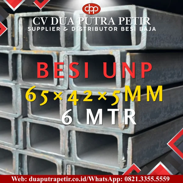Besi Kanal UNP 65 x 42 x 5 mm 6 Meter