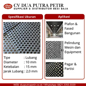 Plat berlubang Bulat 10 mm Perforated Steel Plate