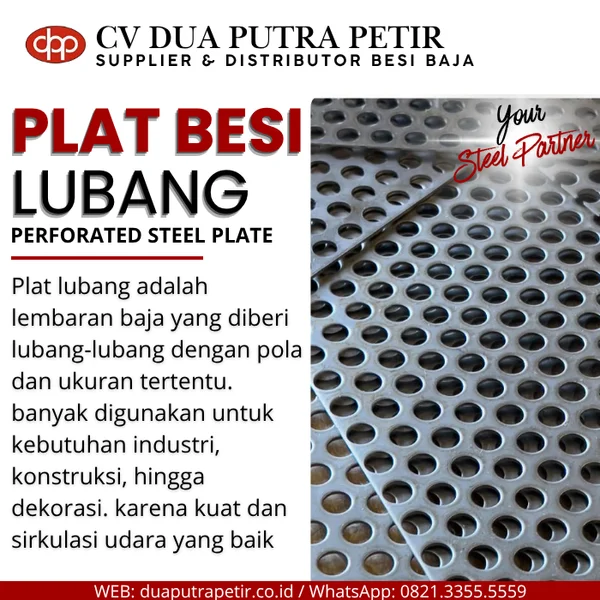 Plat berlubang Bulat 10 mm Perforated Steel Plate