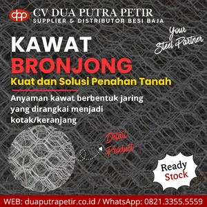 Kawat Bronjong Galvanis SNI untuk Penahan Tanah dan Tebing Sungai