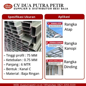 Canal C75 0.75 mm Profil Baja Ringan Konstruksi Surabaya 