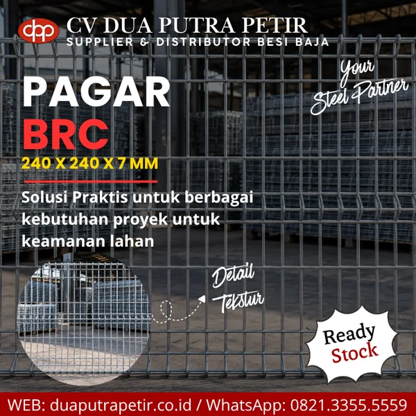 Pagar BRC 240 x 240 x 7 mm untuk Konstruksi dan Proyek - Surabaya