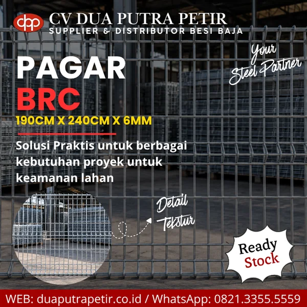 Pagar BRC 190 x 240 x 6 mm untuk Pembatas Area Proyek