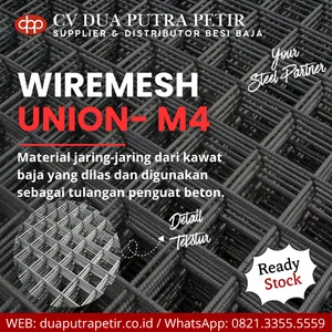 Wiremesh Union M4 Diameter 4 mm Lembaran 2.1 x 5.4 Meter SNI