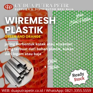 Jaring Wiremesh Plastik HDPE Safety Net Orange dan Green