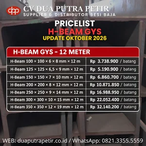 GYS H Beam Steel Sizes 100–350 12 Meter Length – Surabaya