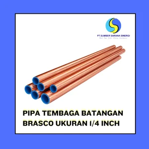 Pipa Tembaga Batangan Brasco ukuran 1/4 Inch