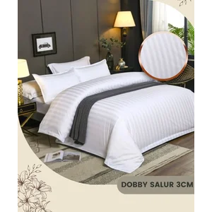 [SPREI READY STOCK] Sprei Dobby Katun Salur Hotel 3cm 300 TC 120x200 T30