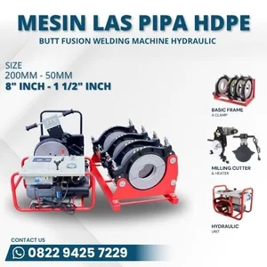Mesin Penyambung Pipa Hdpe: Mesin Las Pipa Hdpe 1 1/2" Sampai 8" Inch SHD 200mm Hidrolik