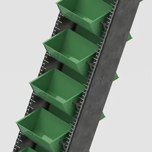 Bucket Conveyor Plastik Putih Tipe Elevator Material Curah