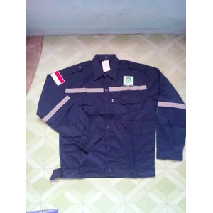 Baju Safety Atasan Lengan Panjang Merk Asgar Logo k3 & Merah Putih
