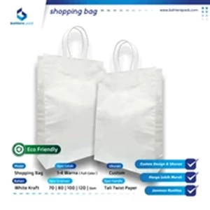 Shopping Bag Kertas White Kraft (Custom)