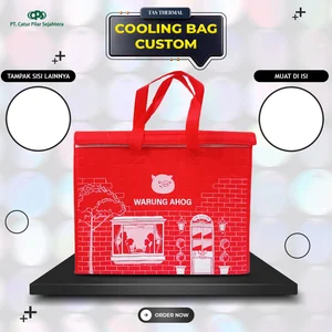 Cooling Bag Jahit Custom Size dengan Sablon Tas Pendingin / Pemanas Makanan Minuman Custom