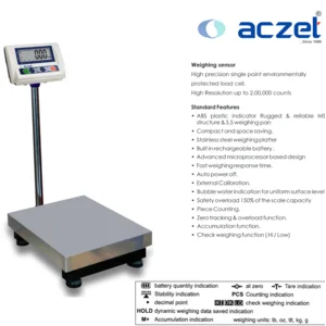 ACZET Industrial Precision Balance Model CTG 500K10 Capacity 500 kg Readability 10 g