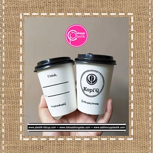 Screen Printing Paper Cup 8 oz Black Lid 200 ml capacity is best suited for take away hot coffee