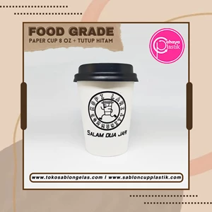8 oz paper cup With a capacity of + - 200 ml It is suitable for packaging hot coffee cappuccino