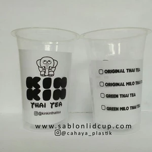 Screen Printing Plastic Glass 16 oz 7 gram (Cup thai tea)