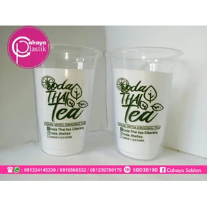 Screen Printing Plastic Glass 16 oz (Cup Thai Tea)