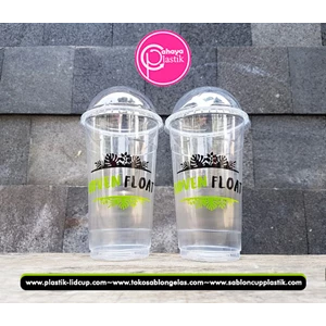 22 oz plastic glass screen. With 2 color screen printing Jumbo 650 ml in size