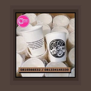Sablon paper cup 8 oz 200ml tanpa tutup -KEMASAN HOT COFFEE