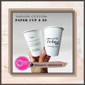 Sablon Custom Paper Cup 8 oz + Kemasan Kopi Kekinian + HOT COFFEE PACKAGING