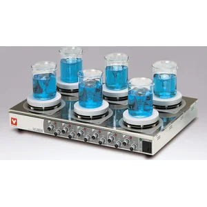  Magnetic Stirrer w/ 6pcs Hot Plates 300~1500 rpm 220V Yamato MG-600H-220V w/ External Transformer