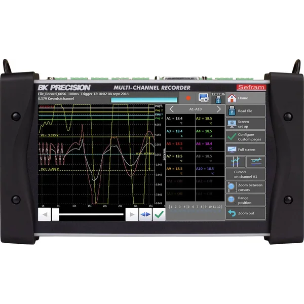 BK Precision DAS220-BAT - Portable 10-Channel Data Recorder with Battery