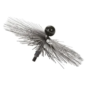 Threaded Brush 15 cm Ø (Stainless steel flat wire soft)