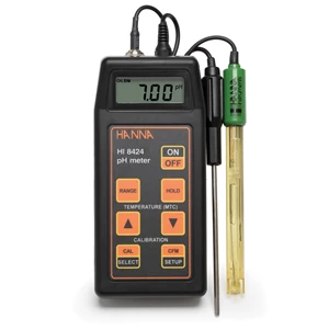 HANNA HI-8424 Handheld Water Resistant pH Meter with pH electrode