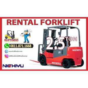 Rental Forklift Nichiyu 2.5 Ton Electric Baru 100%
