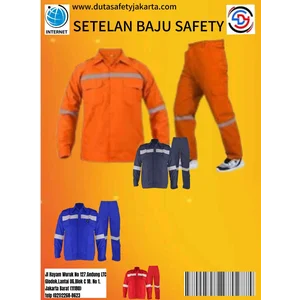 Setelan Baju Safety Orange Size M L XL XXL XXXL