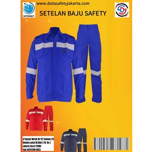 Setelan Baju Safety Biru Size M L XL XXL XXXL