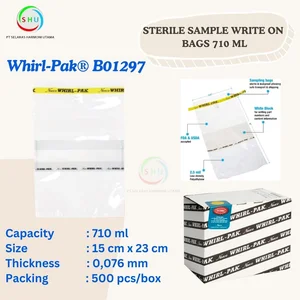 Sterile Sample Write On Bag 710 ml Whirl Pak B01297 