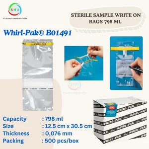 Sterile Sample Write On Bags 798 ml Whirl Pak B01491
