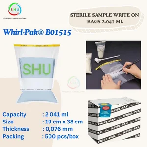 Sterile Sample Write On Bag 2.041 ml Whirl Pak B01515 