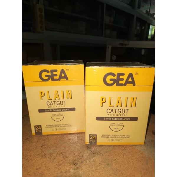 Benang Catgut Plain GEA Plain With Needle 2/0 dan 3/0 - Satuan