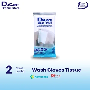 DoCare Wash Gloves  Chlorhexidine 2% - Tissue Mandi Sekali pakai 2 Sheet