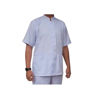 Baju Perawat Putih Pria Lengan Pendek