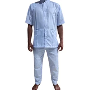 Baju Perawat Putih Pria Lengan Pendek