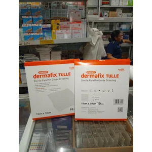 Dermafix Tulle 10 x 10 Cm/ Paraffin Gauze/ Dressing Luka/ Perban Luka