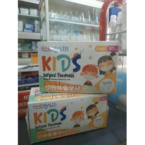 Masker Kids OneHealth Surgical Face Mask - Masker Earloop Anak isi 50pcs