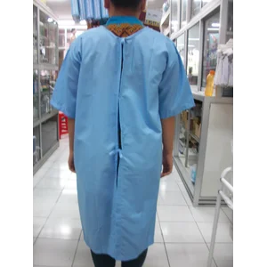 Baju Pasien Biru Ikat Belakang Pendek