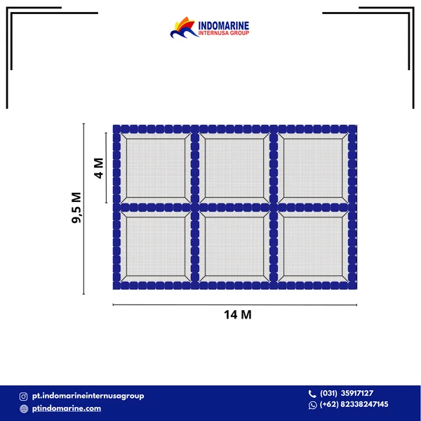 Keramba Jaring Apung 4x4M 6 Lubang
