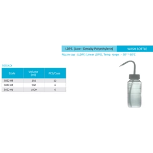 Ldpe. (Low - Density Polyethylene) Wash Bottle Beragam Ukuran