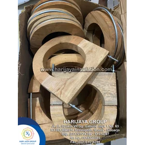 Wooden Block + Ubolt Kayu Mahoni Diameter 10 Inch
