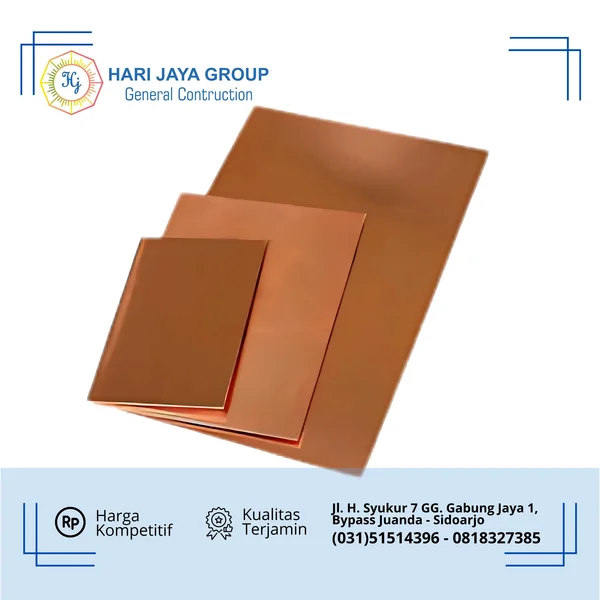 Plat Tembaga Tebal 2mm x 500mm x 1000m